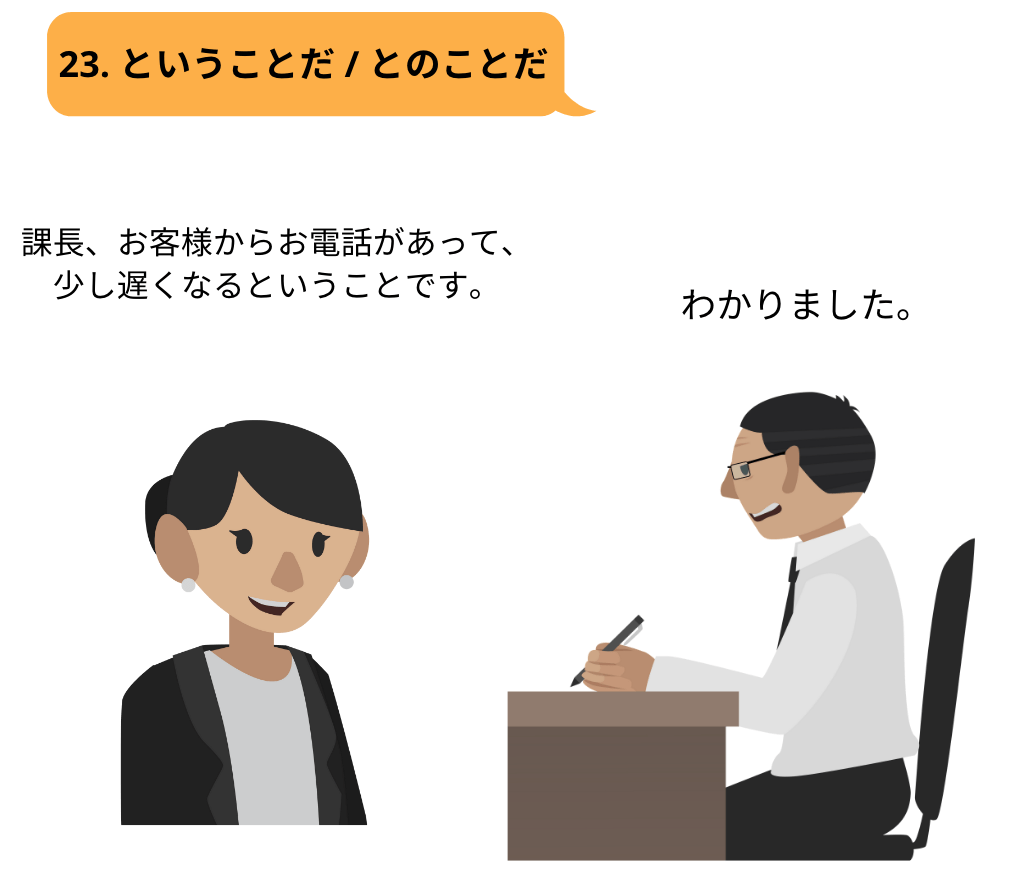 23. ということだ / とのことだ Explanation | Coto Courses